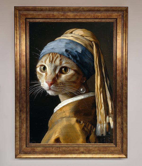 Mona Lisa Cat Framed Poster - Hi Society