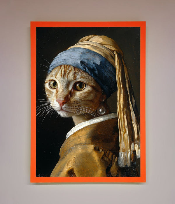 Mona Lisa Cat Framed Poster - Hi Society
