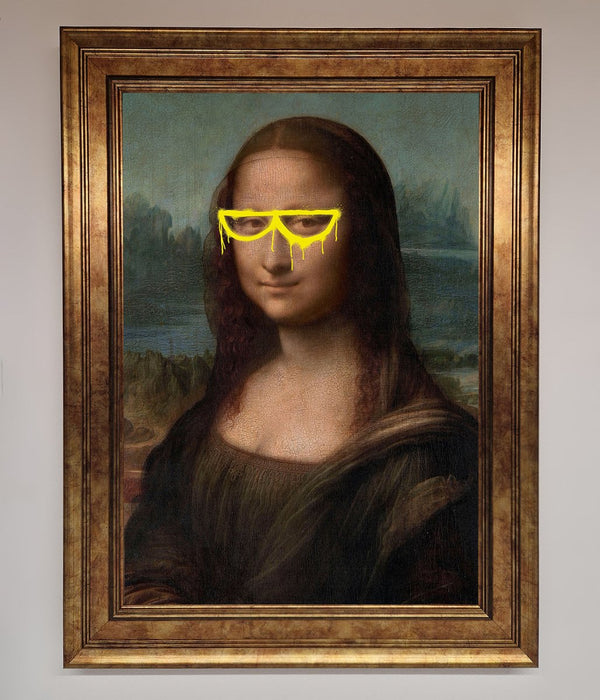 Mona Lisa Glasses Framed Print - Hi Society