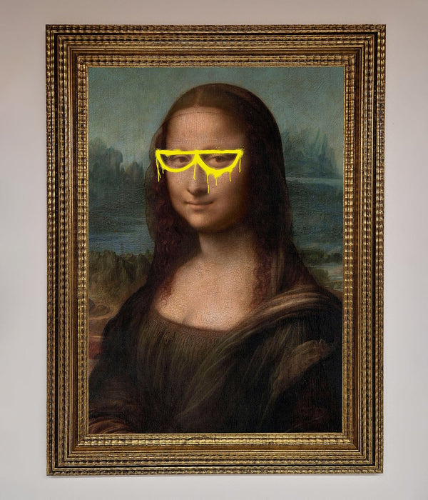 Mona Lisa Glasses Framed Print - Hi Society