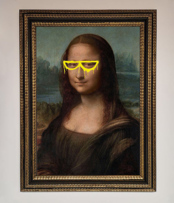 Mona Lisa Glasses Framed Print - Hi Society