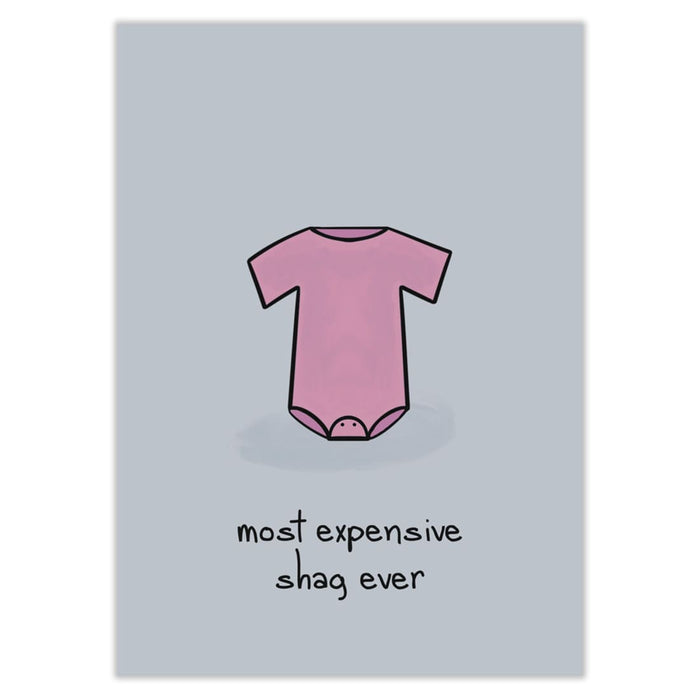 Most Expensive Shag Ever New Baby Card - Greeting & Note