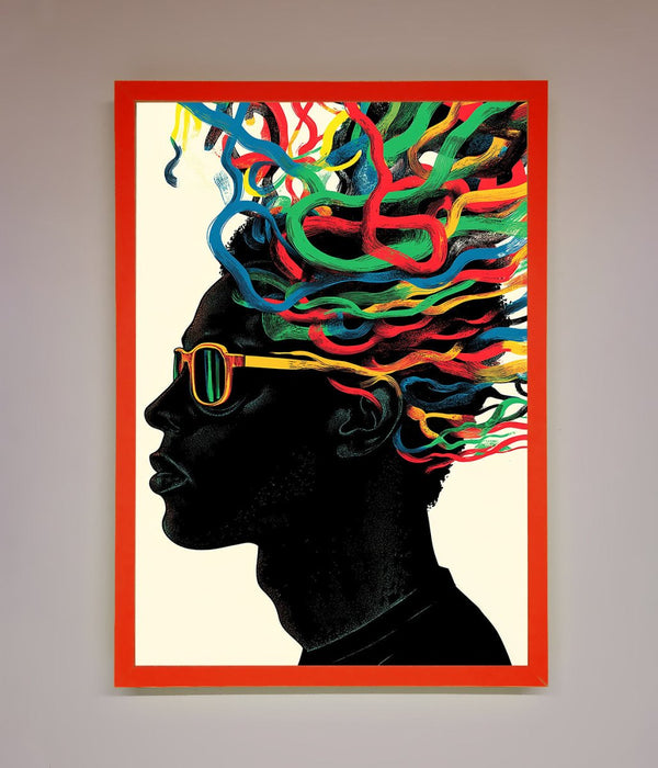 Multicolour Noodle Hair Framed Print - Hi Society