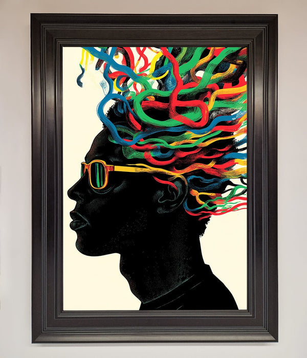 Multicolour Noodle Hair Framed Print - Hi Society