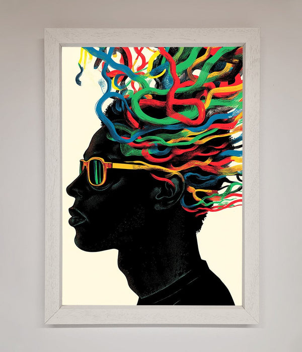 Multicolour Noodle Hair Framed Print - Hi Society