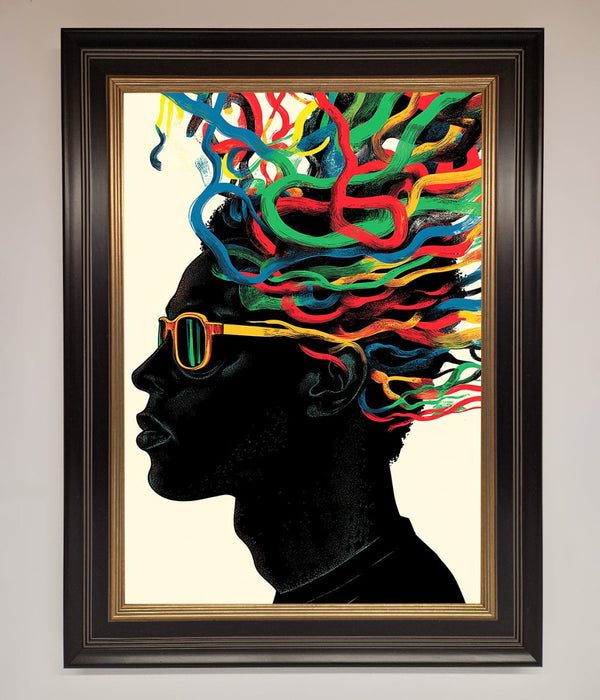 Multicolour Noodle Hair Framed Print - Hi Society