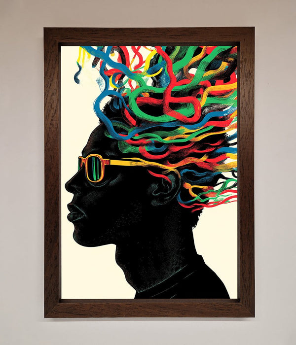 Multicolour Noodle Hair Framed Print - Hi Society