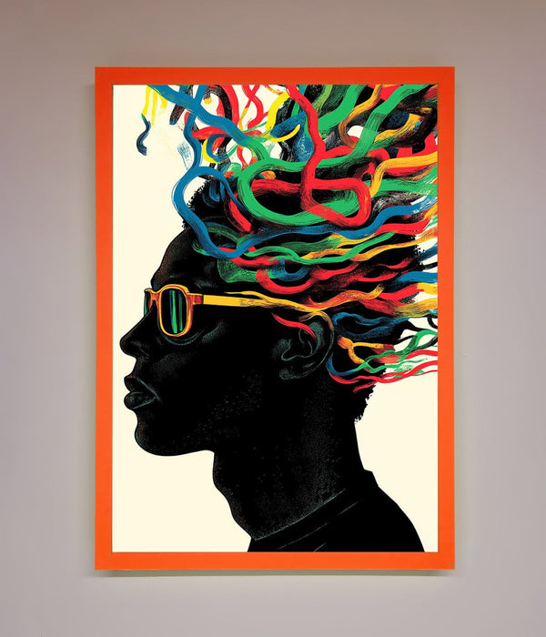 Multicolour Noodle Hair Framed Print - Hi Society