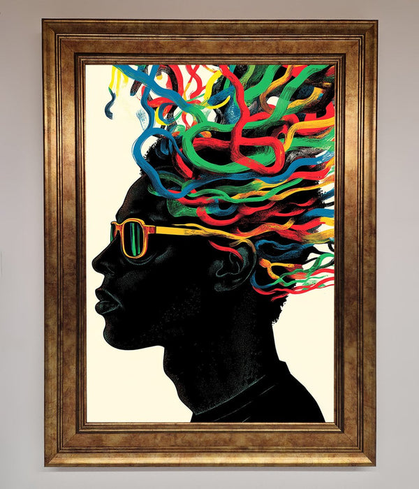 Multicolour Noodle Hair Framed Print - Hi Society