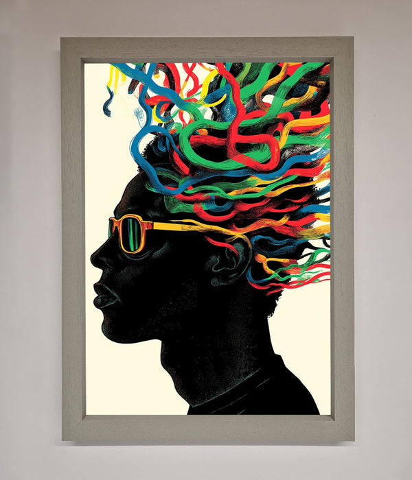 Multicolour Noodle Hair Framed Print - Hi Society