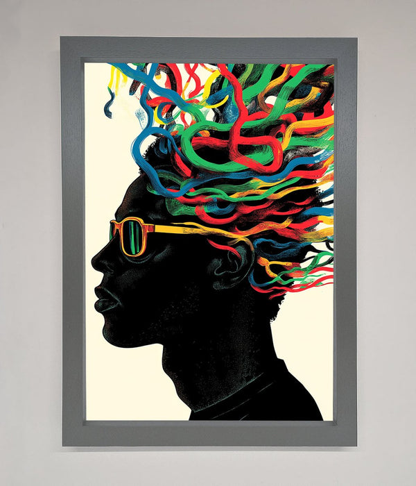 Multicolour Noodle Hair Framed Print - Hi Society