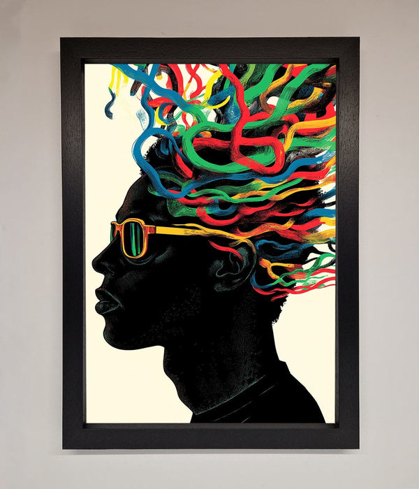 Multicolour Noodle Hair Framed Print - Hi Society