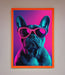 Neon French Bulldog Framed Wall Art - Hi Society