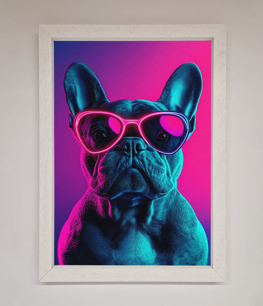 Neon French Bulldog Framed Wall Art - Hi Society