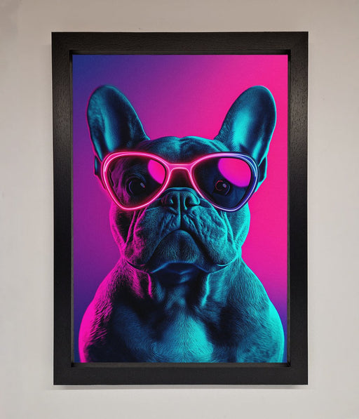 Neon French Bulldog Framed Wall Art - Hi Society