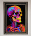 Neon On Black Skeleton Framed Poster - Hi Society