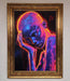 Neon Woman Hands In Head Framed Print - Hi Society