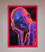 Neon Woman Hands In Head Framed Print - Hi Society