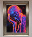 Neon Woman Hands In Head Framed Print - Hi Society