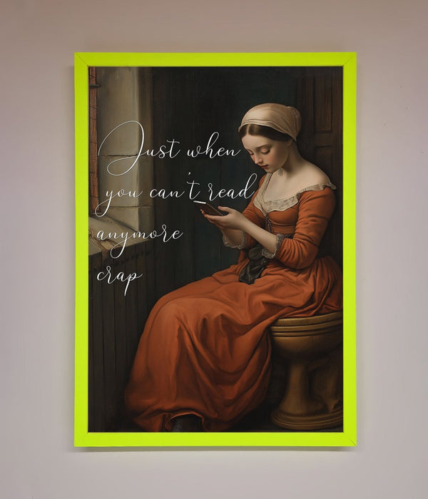 No More Crap Framed Poster - Hi Society
