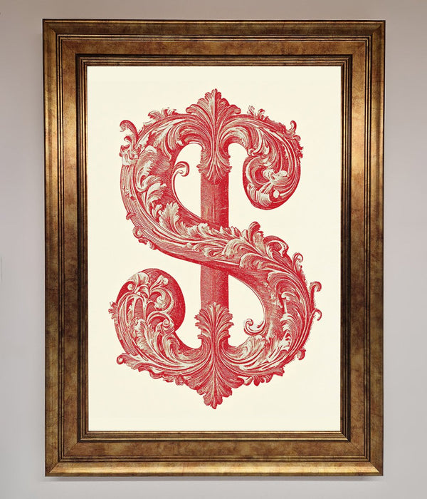 Ornate Dollar Cash Art Framed Print - Hi Society
