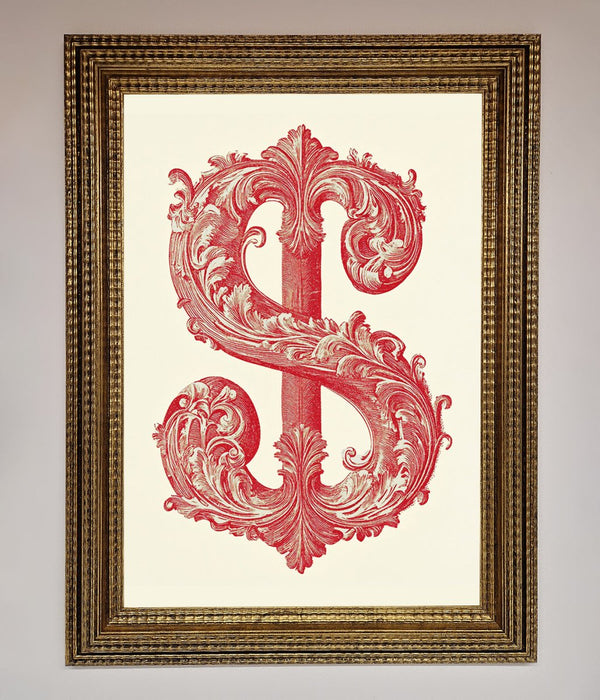 Ornate Dollar Cash Art Framed Print - Hi Society