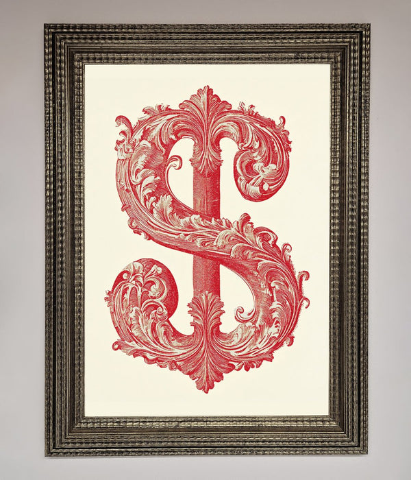 Ornate Dollar Cash Art Framed Print - Hi Society