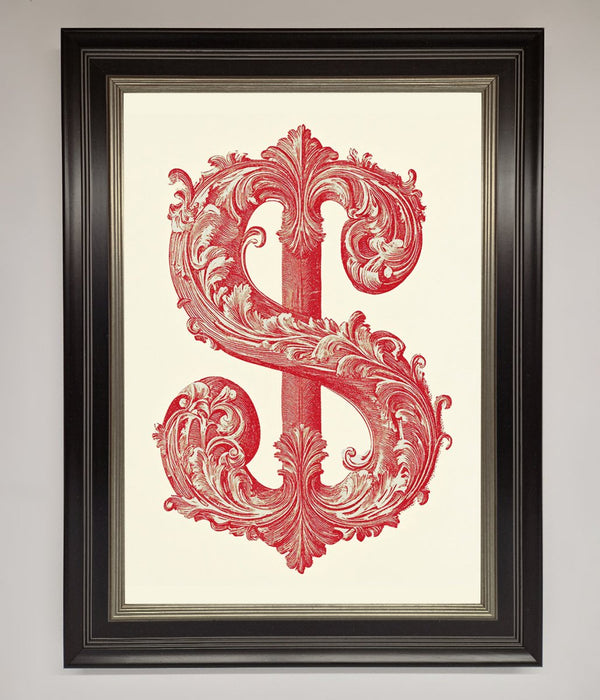 Ornate Dollar Cash Art Framed Print - Hi Society
