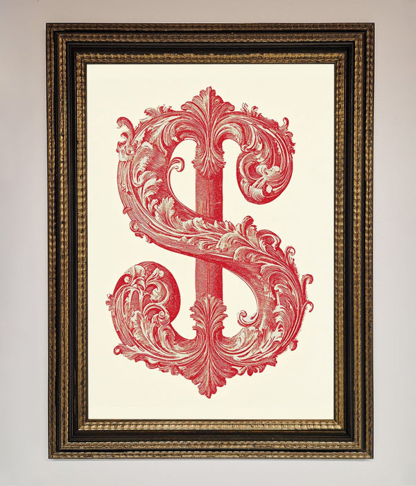 Ornate Dollar Cash Art Framed Print - Hi Society