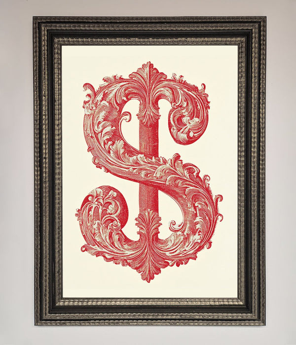 Ornate Dollar Cash Art Framed Print - Hi Society