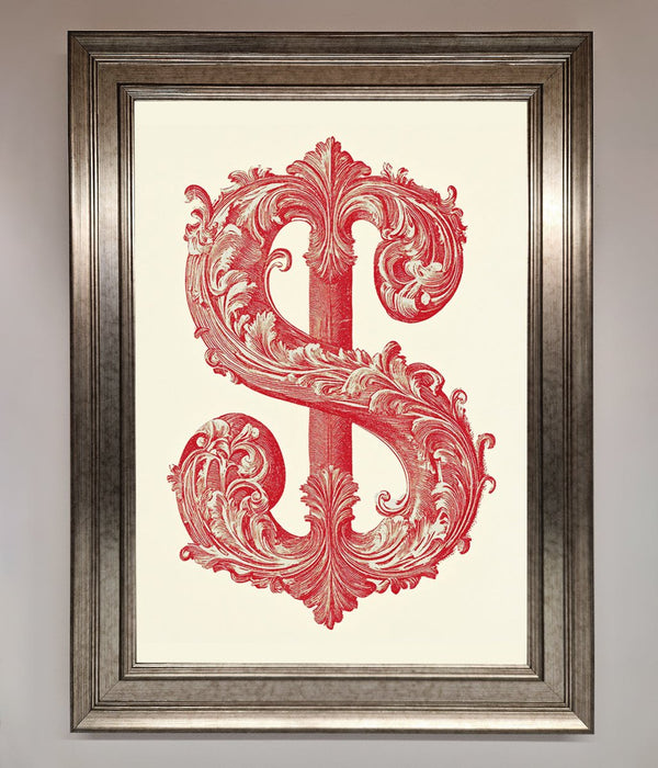 Ornate Dollar Cash Art Framed Print - Hi Society