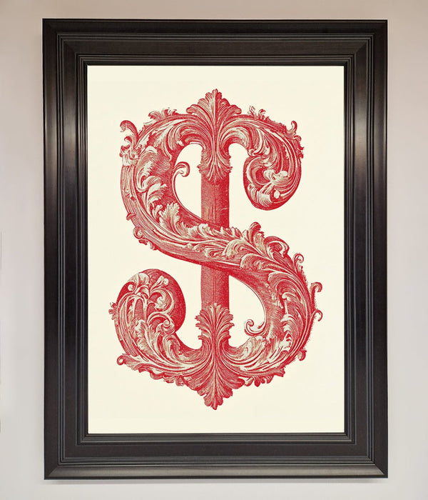 Ornate Dollar Cash Art Framed Print - Hi Society
