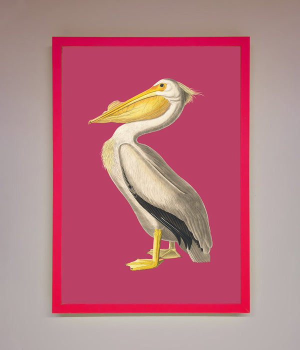 Pelican On Pink Framed Poster - Hi Society