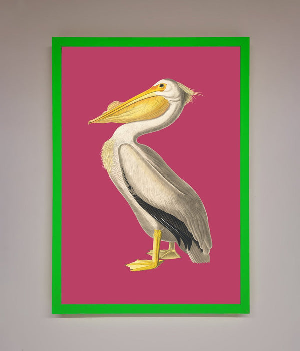 Pelican On Pink Framed Poster - Hi Society