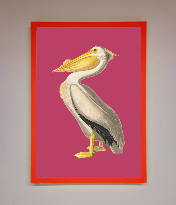 Pelican On Pink Framed Poster - Hi Society