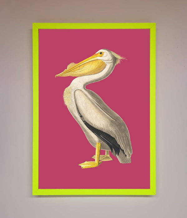 Pelican On Pink Framed Poster - Hi Society