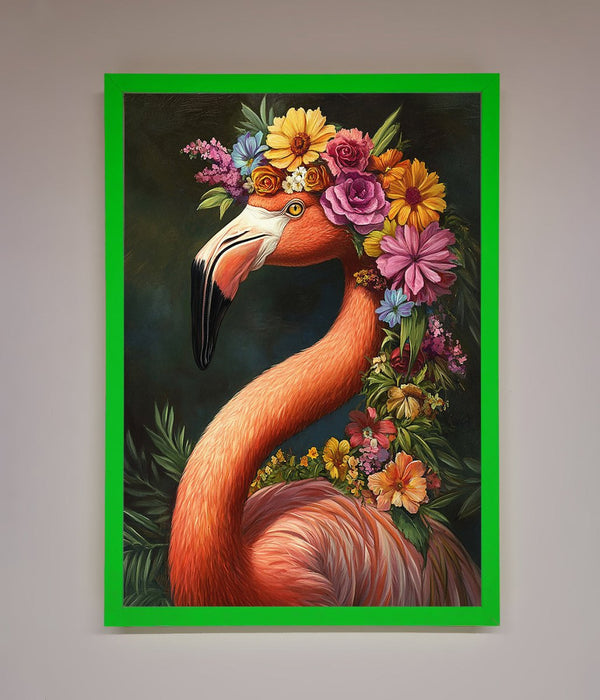 Pink Flamingo Floral Framed Poster - Hi Society