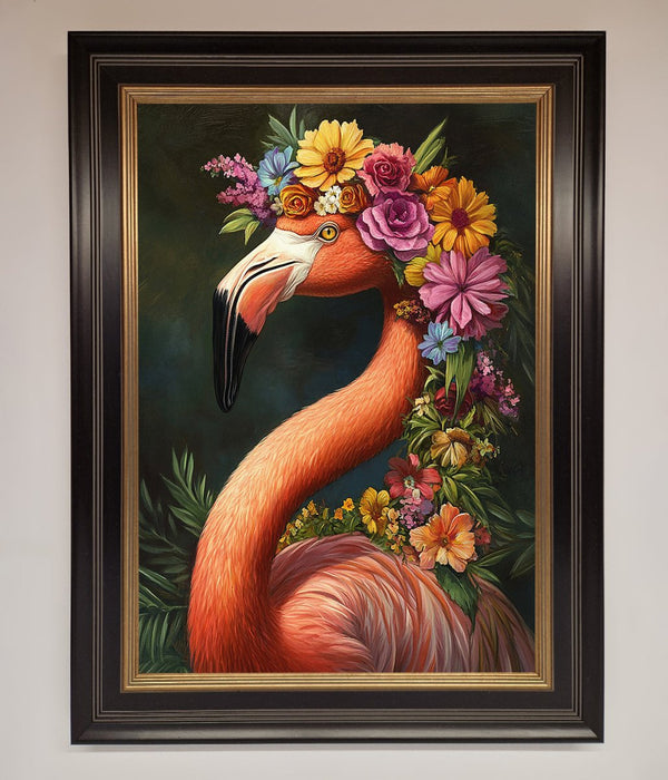 Pink Flamingo Floral Framed Poster - Hi Society