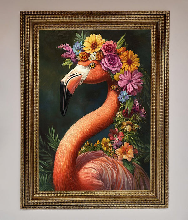 Pink Flamingo Floral Framed Poster - Hi Society