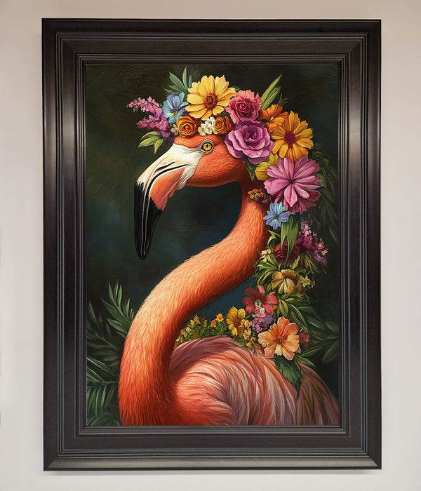 Pink Flamingo Floral Framed Poster - Hi Society