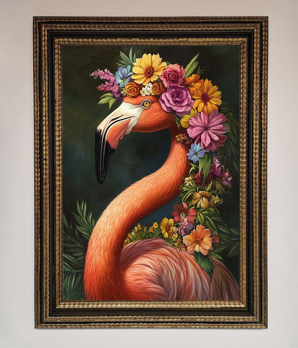 Pink Flamingo Floral Framed Poster - Hi Society