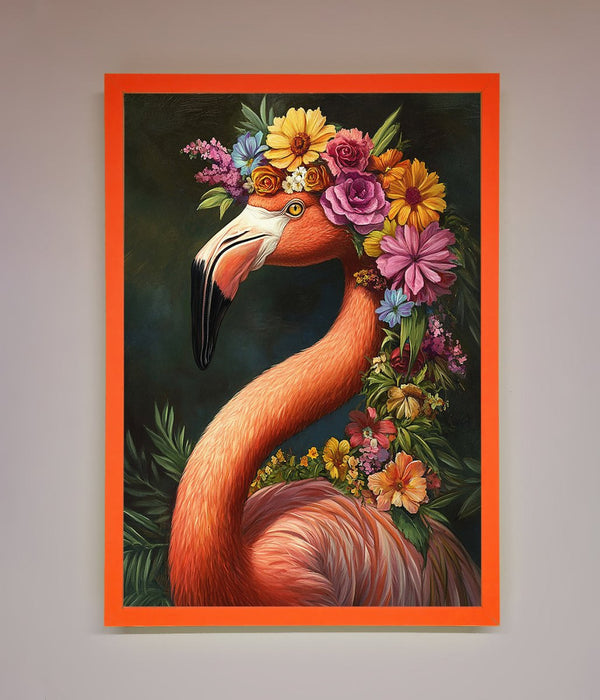 Pink Flamingo Floral Framed Poster - Hi Society
