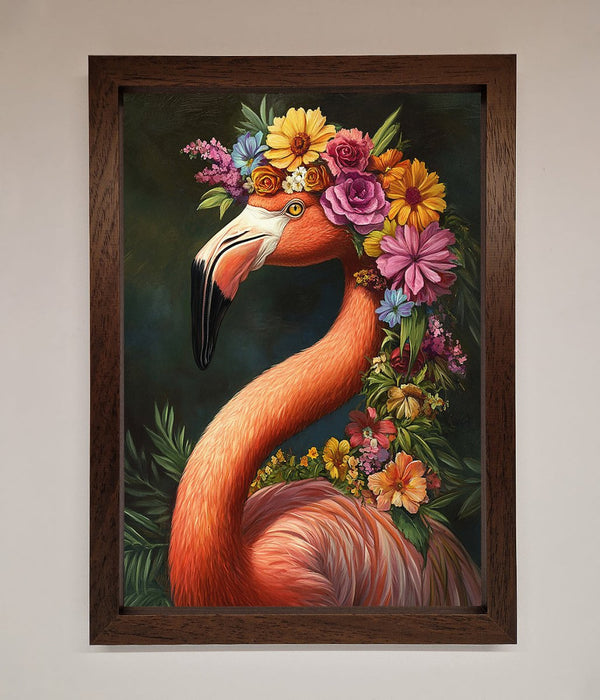 Pink Flamingo Floral Framed Poster - Hi Society