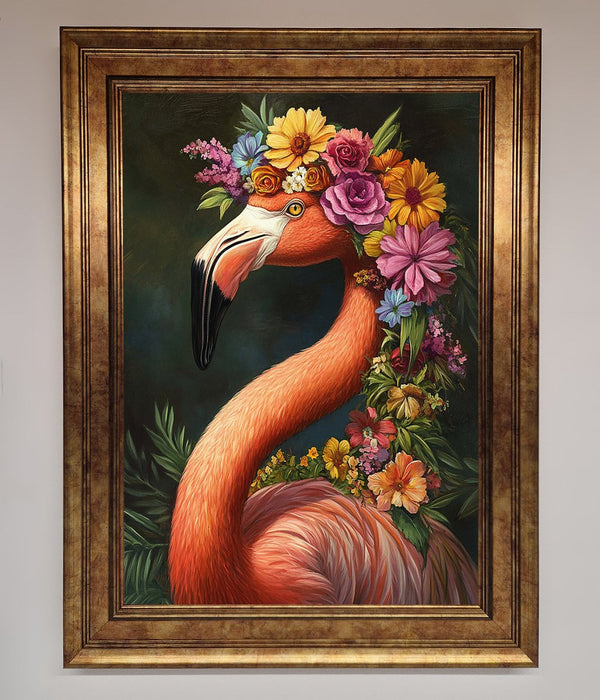 Pink Flamingo Floral Framed Poster - Hi Society