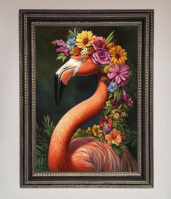 Pink Flamingo Floral Framed Poster - Hi Society