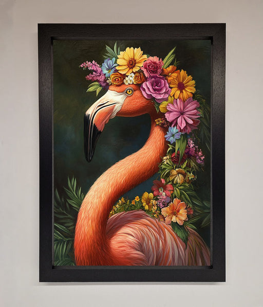 Pink Flamingo Floral Framed Poster - Hi Society