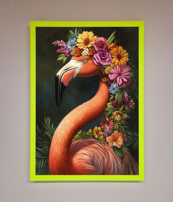 Pink Flamingo Floral Framed Poster - Hi Society