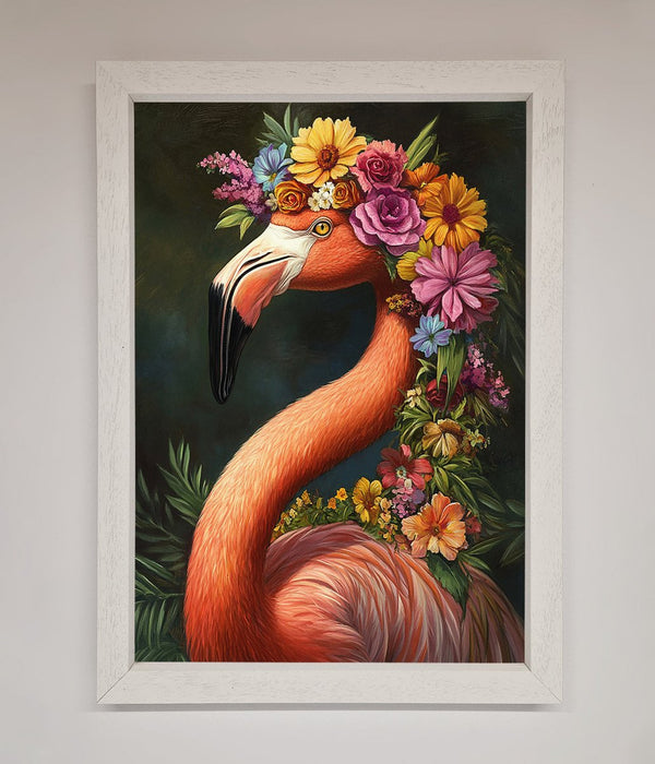 Pink Flamingo Floral Framed Poster - Hi Society