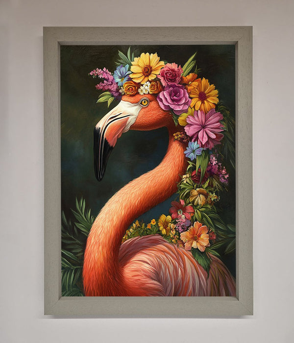 Pink Flamingo Floral Framed Poster - Hi Society