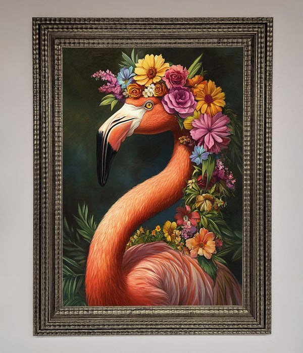 Pink Flamingo Floral Framed Poster - Hi Society
